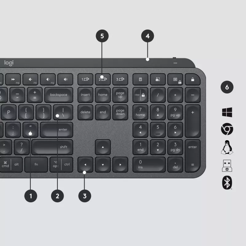 LOGITECH MX Keys For Business - Grafitas - Šveicarijos / Schweizer Qwertz