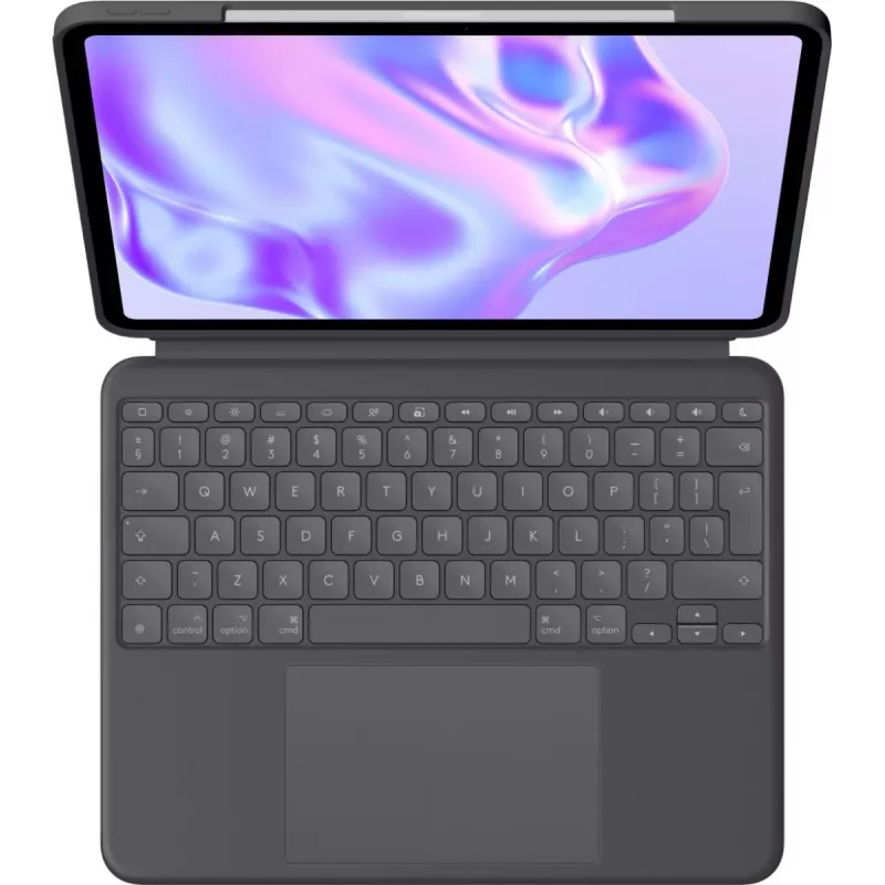LOGITECH Combo Touch klaviatūrinis dėklas iPad Pro 13 colių M4, grafitas, QWERTY JAV tarptautinis
