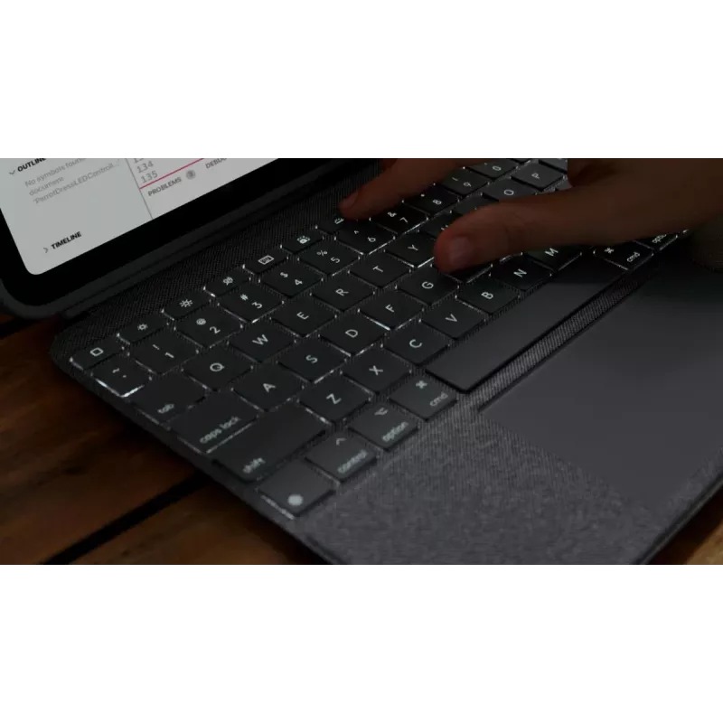 LOGITECH Combo Touch klaviatūrinis dėklas iPad (10-os kartos) – Oksfordo pilka – Šveicariškas QWERTZ