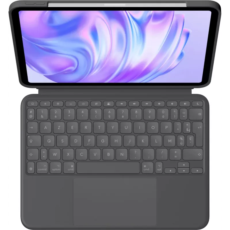 LOGITECH Combo Touch klaviatūros dėklas, skirtas iPad Pro 11 inch M4/M5, grafitas, AZERTY prancūzų
