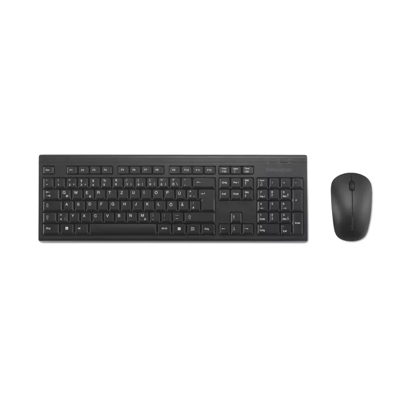 Kensington K75562DE belaidis klaviatūros ir pelės rinkinys, RF Wireless, membraninė, QWERTZ, juoda