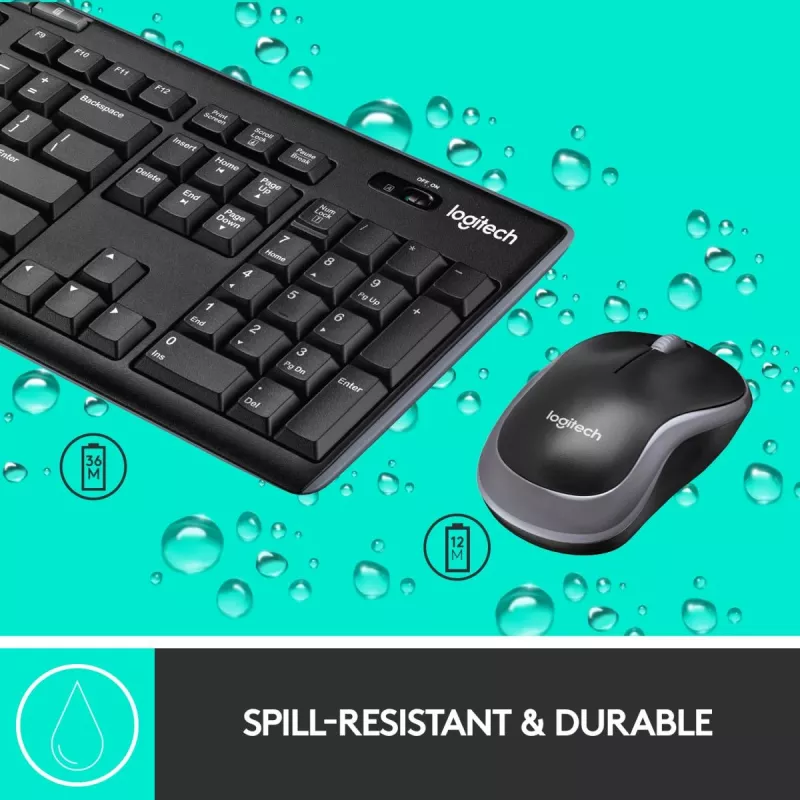 LOGITECH Wireless Desktop Mk270 - Qwertzu Swiss-Lux-lux belaidė klaviatūros ir pelės kombinacija