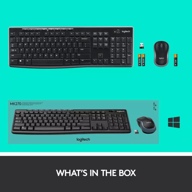 LOGITECH Wireless Desktop Mk270 - Qwertzu Swiss-Lux-lux belaidė klaviatūros ir pelės kombinacija
