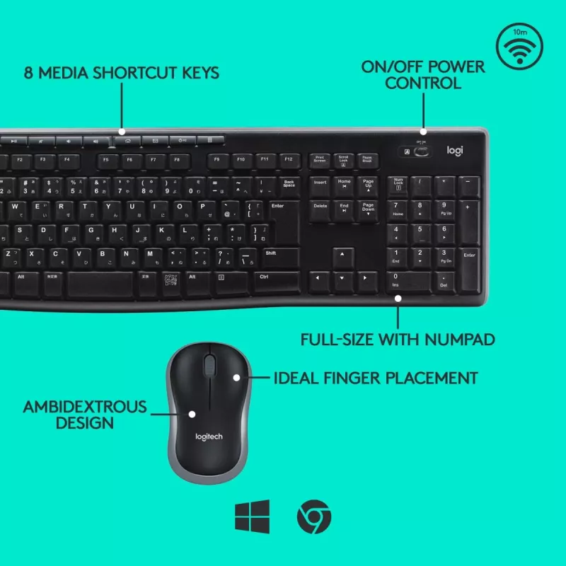 LOGITECH Wireless Desktop Mk270 - Qwertzu Swiss-Lux-lux belaidė klaviatūros ir pelės kombinacija