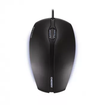 CHERRY GENTIX laidinė apšviesta pelė, juoda, USB, ambidekstrinė, optinė, USB Type-A, 1000 DPI
