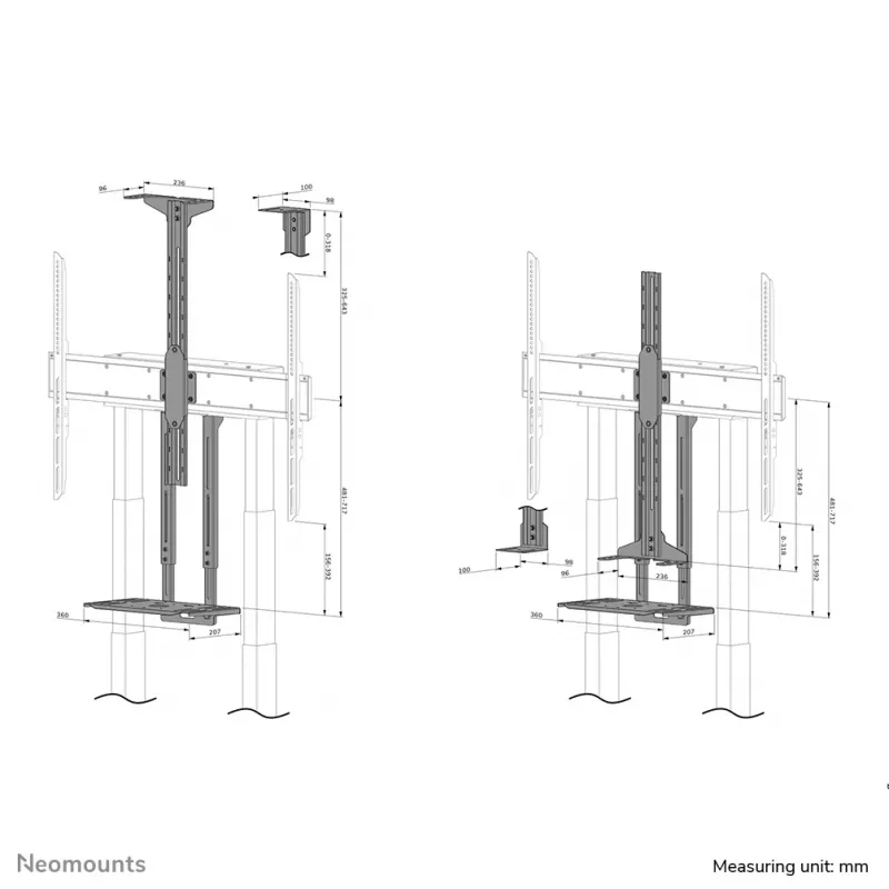 Neomounts AFL-875BL1 Vaizdo juostos ir multimedijos rinkinys - universalus