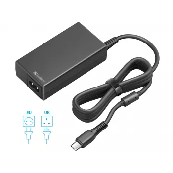 Sandberg 135-76 USB-C tinklo adapteris PD65W EU+UK, 65 W, 3,25 A, 100-240 V, 1,8 m kabelis