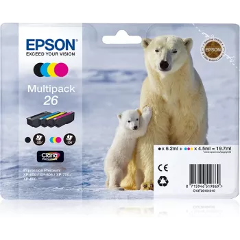 Kasetė Epson Ink C13T26164010 Juoda Žydra Raudona Geltona