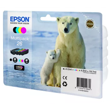 Kasetė Epson Ink C13T26164010 Juoda Žydra Raudona Geltona
