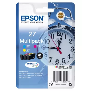 Epson rašalo kasetė 27 DURABrite Ultra 3 spalvų multipack, standartinė talpa, Cyan, Magenta, Geltona