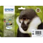 Epson Monkey Multipack 4 spalvų T0895 DURABrite Ultra rašalas, juoda, žydra, purpurinė, geltona, 5,8 ml, 3,5 ml, 1 vnt., Multipack