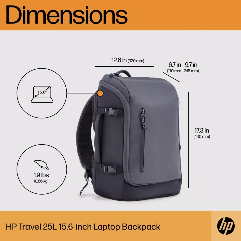 HP Travel 25 litrų 15,6 col. pilka kuprinė nešiojamam kompiuteriui