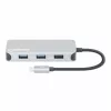 Manhattan USB-C dokų stotelė / šakotuvas su kortelių skaitytuvu, 6 prievadai: Ethernet, HDMI, USB-A (x3) ir USB-C, su 100 W galios tiekimu USB-C prievadui (reikalingas papildomas USB-C sieninis įkroviklis ir USB-C laidas), universalus visiems įrenginiams,
