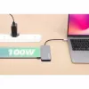 Manhattan USB-C dokų stotelė / šakotuvas su kortelių skaitytuvu, 6 prievadai: Ethernet, HDMI, USB-A (x3) ir USB-C, su 100 W galios tiekimu USB-C prievadui (reikalingas papildomas USB-C sieninis įkroviklis ir USB-C laidas), universalus visiems įrenginiams,