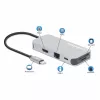 Manhattan USB-C dokų stotelė / šakotuvas su kortelių skaitytuvu, 6 prievadai: Ethernet, HDMI, USB-A (x3) ir USB-C, su 100 W galios tiekimu USB-C prievadui (reikalingas papildomas USB-C sieninis įkroviklis ir USB-C laidas), universalus visiems įrenginiams,