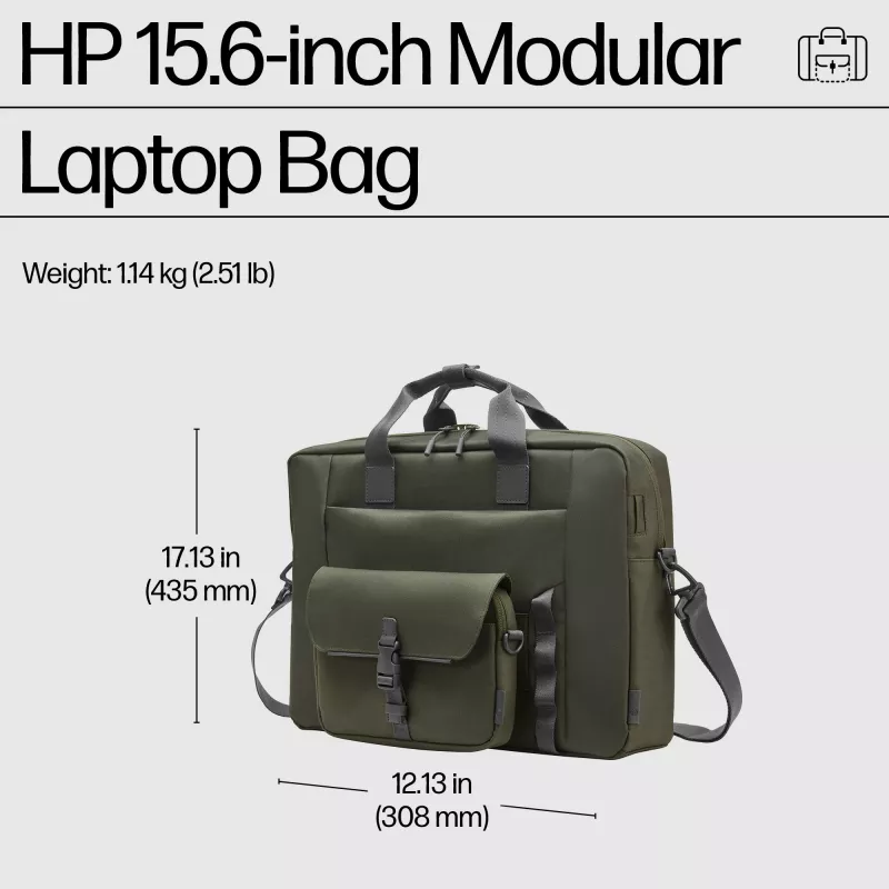 HP 15,6 colių modulinis nešiojamojo kompiuterio krepšys 39,6 cm 1,14 kg vienspalvis