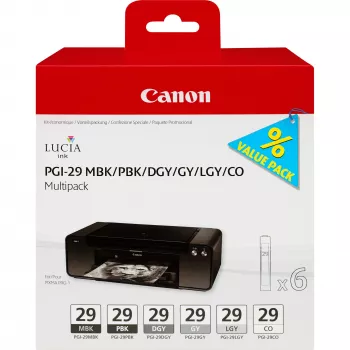 Canon PGI-29 MBK/PBK/DGY/GY/LGY/CO 6 kasečių multipaketas