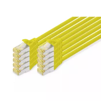 DIGITUS Patch laidas CAT6a S/FTP apsauga nuo užsilenkimo 1 m geltona 10 vnt.