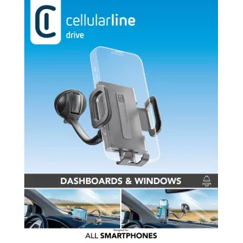 Cellularline Hug Flexi - Universalus automobilinis laikiklis telefonui su siurbtuku