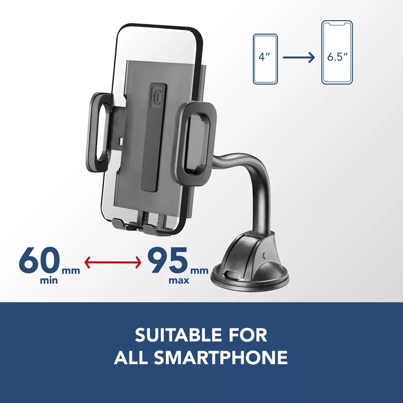 Cellularline Hug Flexi - Universalus automobilinis laikiklis telefonui su siurbtuku