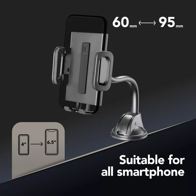 Cellularline Hug Flexi - Universalus automobilinis laikiklis telefonui su siurbtuku