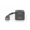 DIGITUS HDMI Y-splitter kabelis, tipas A - 2x tipas A M/F, 20cm, pasyvus, Full HD, auksuotas, juodas