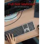 KeySonic KSK-8023BTRF (DE) klaviatūra, belaidė, Bluetooth, QWERTZ, vokiškas išdėstymas, anglies pilka, juoda