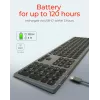 KeySonic KSK-8023BTRF (DE) klaviatūra, belaidė, Bluetooth, QWERTZ, vokiškas išdėstymas, anglies pilka, juoda
