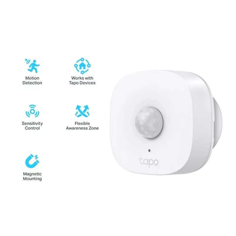 TP-Link Tapo Smart Motion Sensor belaidis judesio jutiklis luboms/sienai, vidaus patalpoms, balta, 120°, 7 m