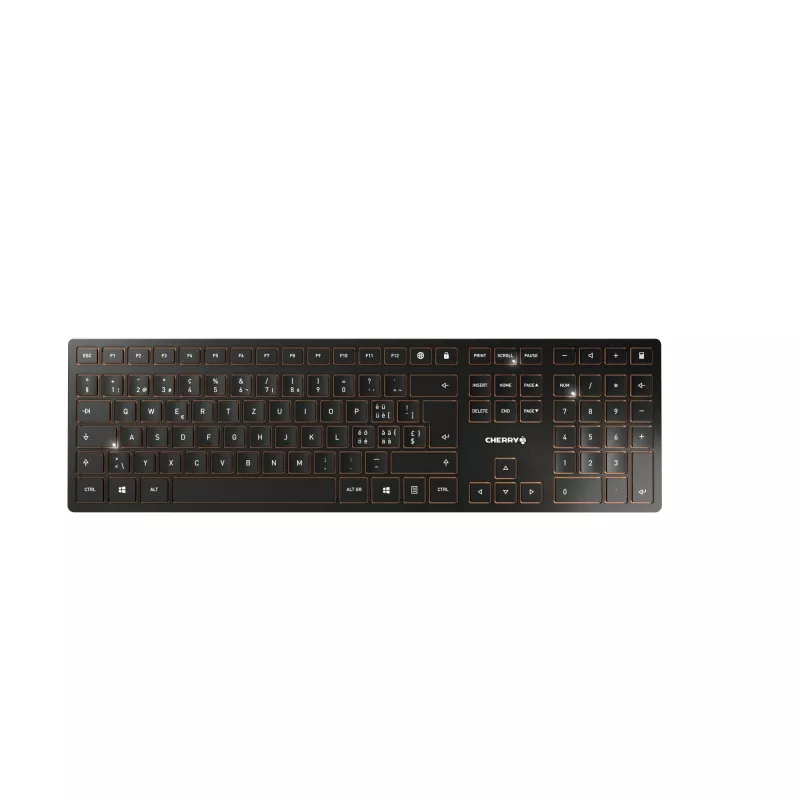 CHERRY DW 9100 SLIM belaidis klaviatūros ir pelės rinkinys RF Wireless + Bluetooth QWERTZ Šveicariškas juodas