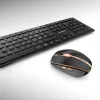 CHERRY DW 9100 SLIM belaidis klaviatūros ir pelės rinkinys RF Wireless + Bluetooth QWERTZ Šveicariškas juodas