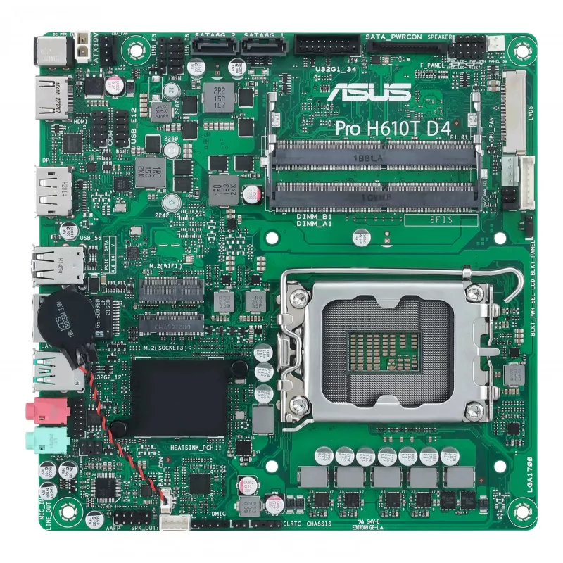 ASUS Pro H610T D4-CSM Intel H610 LGA 1700 plokštė Thin Mini ITX