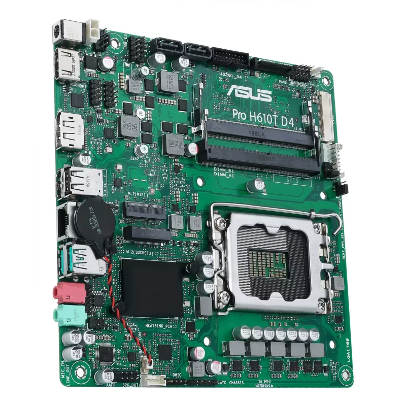 ASUS Pro H610T D4-CSM Intel H610 LGA 1700 plokštė Thin Mini ITX