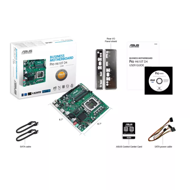 ASUS Pro H610T D4-CSM Intel H610 LGA 1700 plokštė Thin Mini ITX