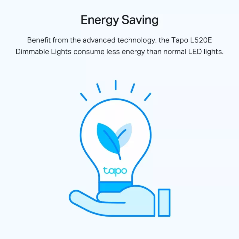 TP-Link Tapo L520E išmanioji LED lemputė, E27, reguliuojamas ryškumas, dienos šviesa, Wi-Fi