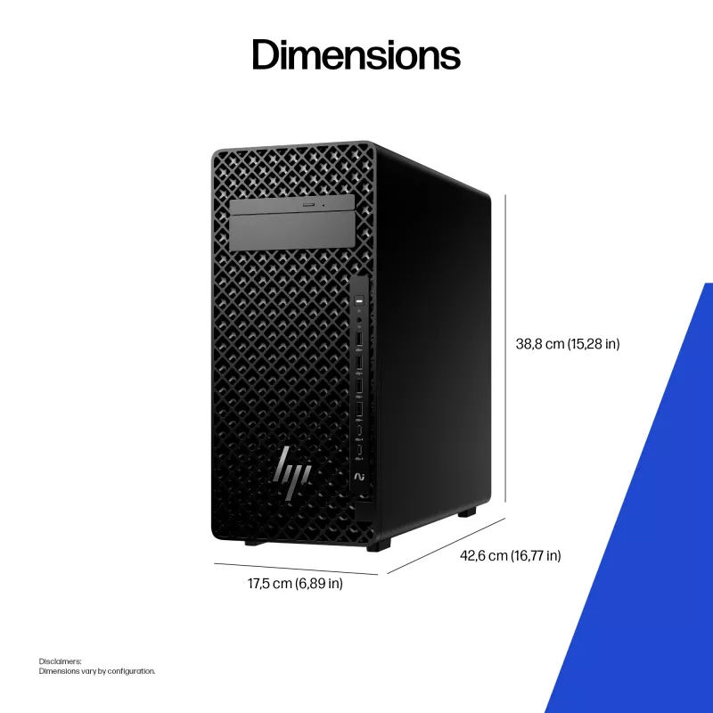 HP Z2 Tower G1i Intel Core Ultra 9 285K 64 GB DDR5-SDRAM 2 TB SSD NVIDIA RTX 2000 Ada Windows 11 Pro darbo stotis, AI darbo stotis, AI asmeninis kompiuteris, juoda