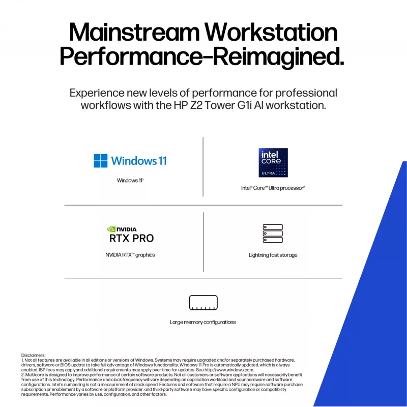 HP Z2 Tower G1i Intel Core Ultra 9 285K 64 GB DDR5-SDRAM 2 TB SSD NVIDIA RTX 2000 Ada Windows 11 Pro darbo stotis, AI darbo stotis, AI asmeninis kompiuteris, juoda