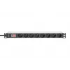 DIGITUS 1U aliumininis PDU, montuojamas į stelažą, 8x CEE 7/5 kištukiniai lizdai, 16A, 4000W, 250VAC 50/60Hz