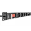 DIGITUS 1U aliumininis PDU, montuojamas į stelažą, 8x CEE 7/5 kištukiniai lizdai, 16A, 4000W, 250VAC 50/60Hz
