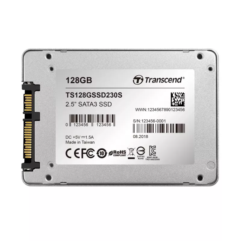 TRANSCEND SSD 230s 128GB 2.5in SATA III 6Gb/s TLC aliuminio korpusas