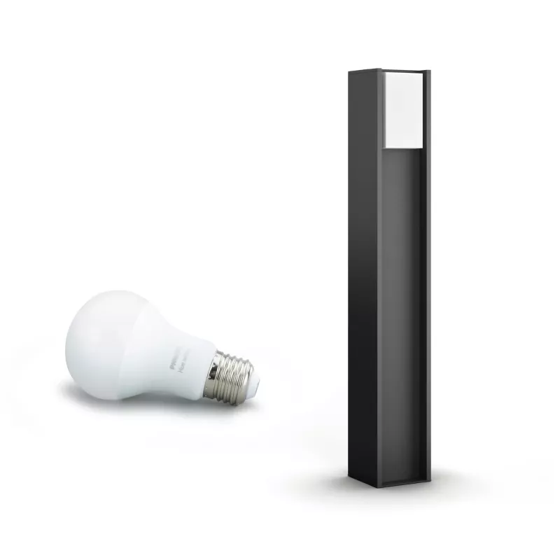 Philips Hue White Turaco lauko stulpas 1647493P0, išmanusis apšvietimas, Bluetooth/Zigbee, antracitas, LED, aliuminis, E27