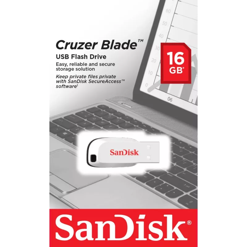 WESTERN DIGITAL SanDisk Cruzer Blade 16 GB USB atmintukas - USB 2.0 - Baltas