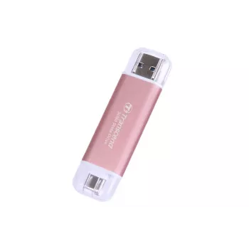 TRANSCEND ESD310p - 1TB nešiojamas SSD - USB Type-A / USB Type-C - rožinė