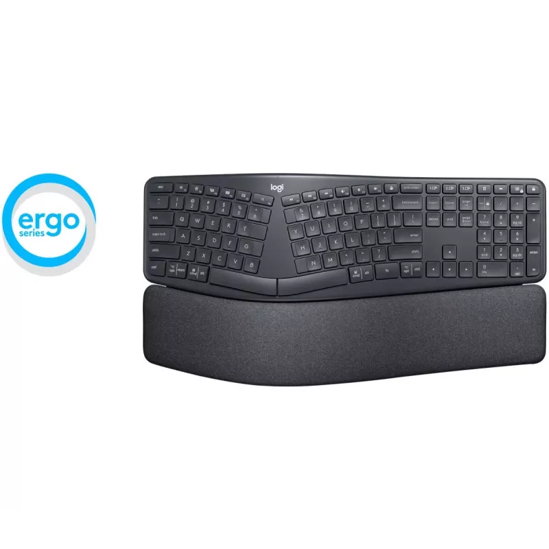 LOGITECH Ergo K860 – Belaidis skeltos klaviatūros išdėstymo klaviatūra Graphite Azerty Prancūziškas