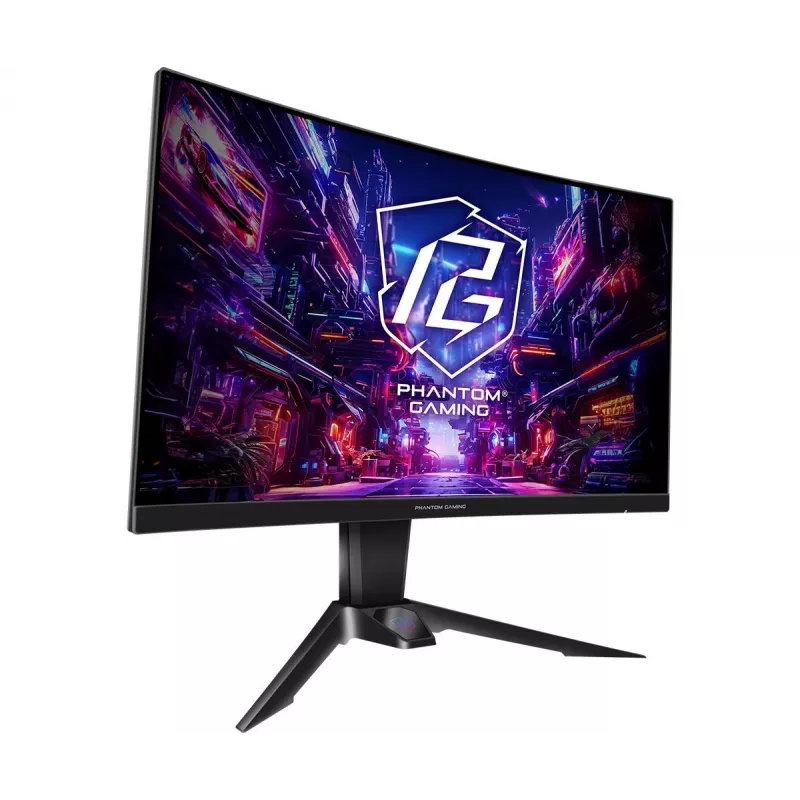 ASROCK Gaming Monitor Pg27qrt2a - 27 colių - 2560 x 1440 QHD - Išlenktas - 180 Hz - Juodas