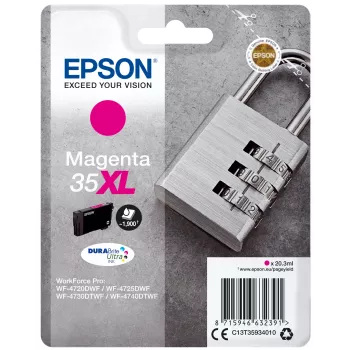 Epson Padlock Singlepack Magenta 35XL DURABrite Ultra rašalas, didelės talpos, 20,3 ml, 1 vnt., 1900 puslapių
