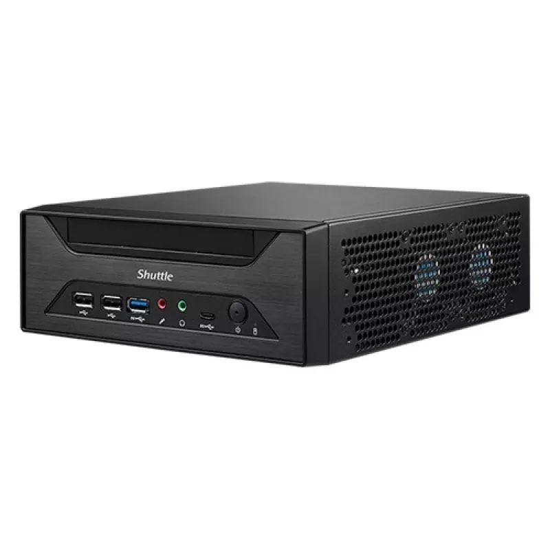 Shuttle XPC slim Barebone XH610 - S1700, Intel H610, 1xDP, 1xHDMI, 1x VGA, 2x COM (RS232), 2x LAN (2.5G ir 1G), 1x slim 5,25 colio, 2x 3,5 colio, 2x M.2, 24/7 nuolatinis darbas