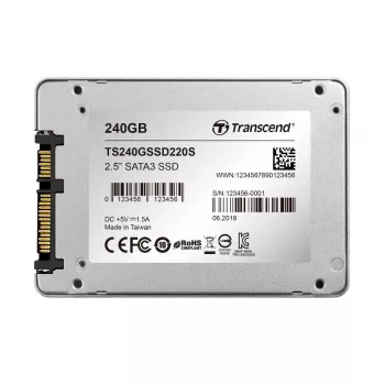 TRANSCEND SSD 220s 240GB 2,5 col. SATA 6Gb/s TLC aliuminio korpusas