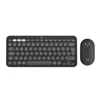 LOGITECH Pebble 2 Combo Tonal Graphite Qwerty US belaidė klaviatūra ir pelė
