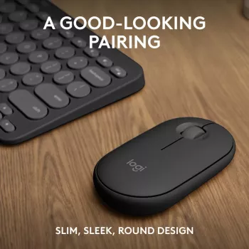 LOGITECH Pebble 2 Combo Tonal Graphite Qwerty US belaidė klaviatūra ir pelė